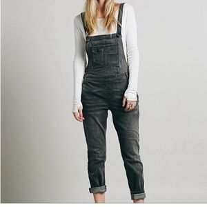 Free People Faded Black Overalls